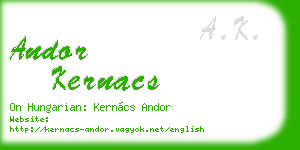 andor kernacs business card